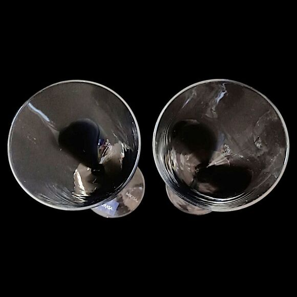 2 Mikasa KYA Smoke Wine Glasses Goblets Red Crystal Elegant Classic Holiday Rare - Picture 4 of 16